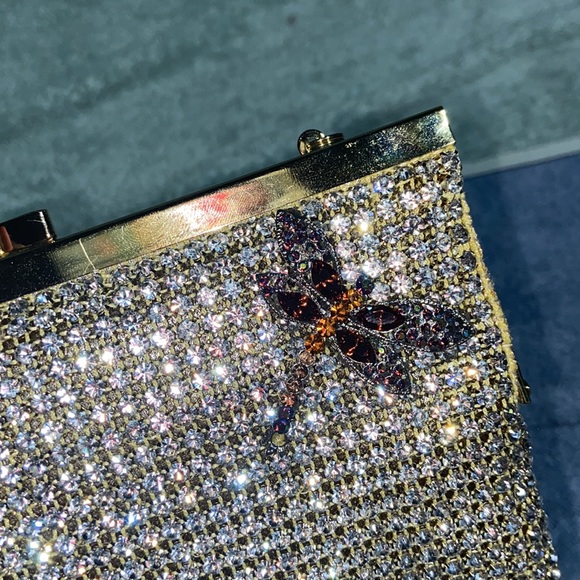 Gorgeous Isabella Adams evening crystal dragonfly evening bag bridal clu… - Picture 5 of 12